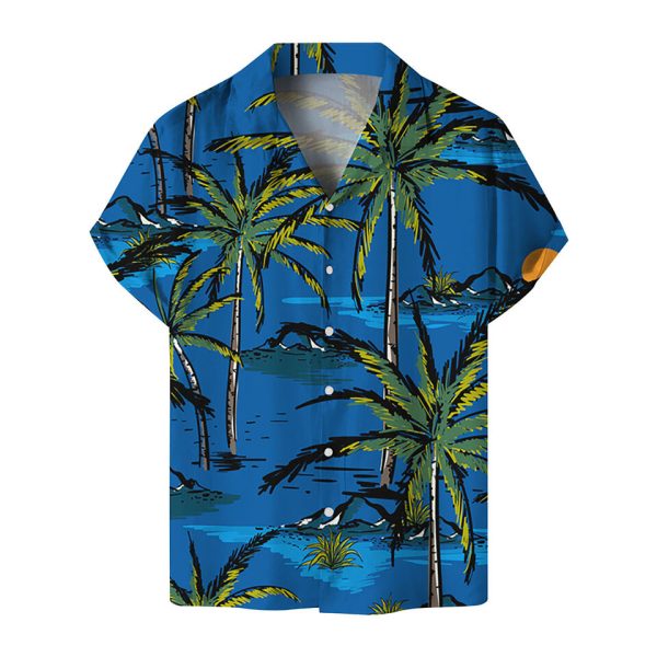 Men's short sleeve Hawaiian T-shirt Beach T-shirt Fanshubus