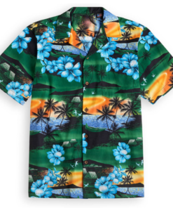 Sunset blue Hawaiian shirt Fanshubus