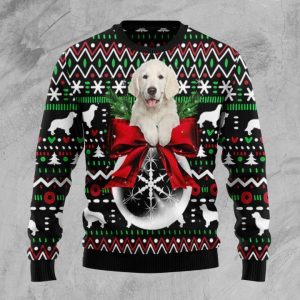Golden Retriever Dog Xmas Ball Ugly Christmas Sweater