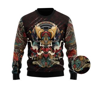 Samurai Tattoo Ugly Christmas Sweater