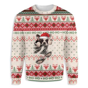 French Bulldog Scratch Ugly Christmas Sweater