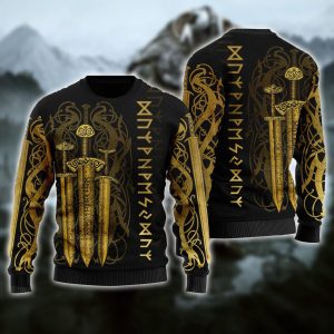 Viking Sword Ugly Christmas Sweater