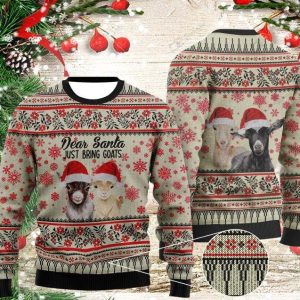 Christmas Time Dear Santa Just Bring Goats Ugly Christmas Sweater