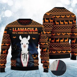 Halloween Llama Youll Wanna Call Me Your Mama Ugly Christmas Sweater