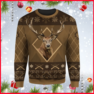 Hunting Deer Ugly Christmas Sweater