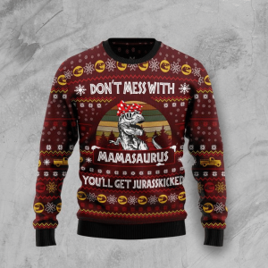 Dinosaur Mom  Ugly Christmas Sweater