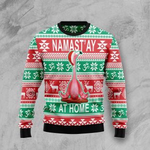 Flamingo Yoga Ugly Christmas Sweater