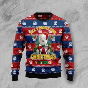 Polar Bear All I Want Christmas Ugly Christmas Sweater