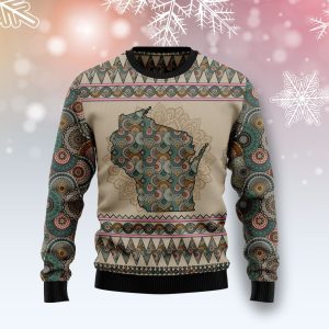 Wisconsin Mandala Ugly Christmas Sweater
