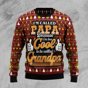 Too Cool To Be Called Grandpa Ugly Christmas Sweater