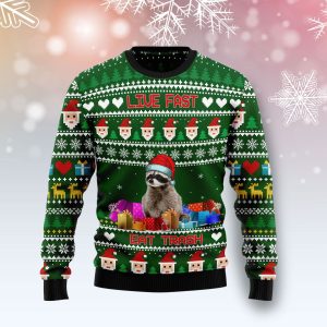 Raccoon Eat Trash Christmas Ugly Christmas Sweater