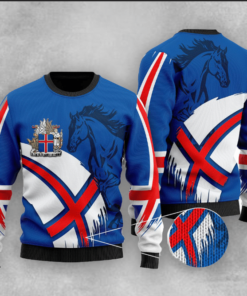 Iceland Flag Style Ugly Christmas Sweater