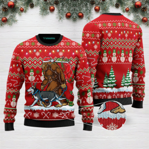 Bigfoot Huskey Ugly Christmas Sweater