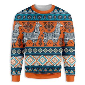 Llama Yoga Ugly Christmas Sweater