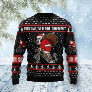 Santa Claus Love Biking Ugly Christmas Sweater