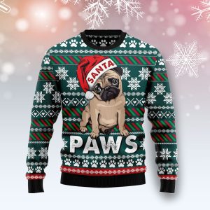 Pug Santa Paws Ugly Christmas Sweater