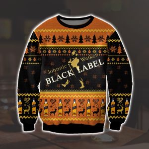 Johnnie Walker Black Label 3D All Over Print Ugly Christmas Sweater