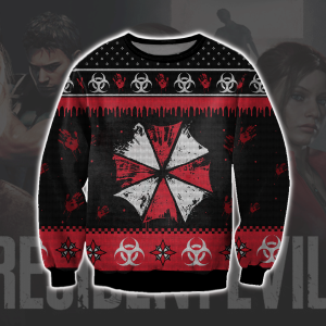 Resident Evil 3D Knitting Pattern Print Ugly Christmas Sweater