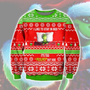 The Grinch I Like To Stay In Bed Ugly Christmas Sweater