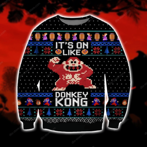 Donkey Kong Knitting Pattern 3D Print Ugly Christmas Sweater