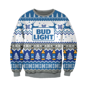 Bud Light Knitting Pattern 3D Print Ugly Christmas Sweater