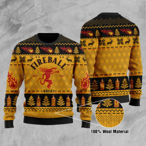 Fireball Cinnamon 3D Printed Ugly Christmas Sweater