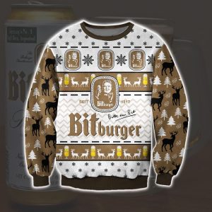 Bitburger Knitting Pattern 3D Print Ugly Christmas Sweater