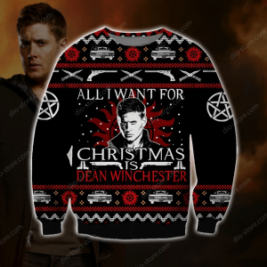 Dean Winchester Knitting Pattern 3D Print Ugly Christmas Sweater