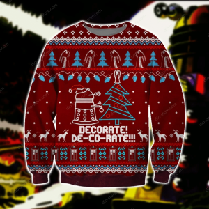 Funny Daleks Knitting Pattern 3D Print Ugly Christmas Sweater