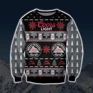 Coors Light Beer Knitting Pattern 3D Print Ugly Christmas Sweater