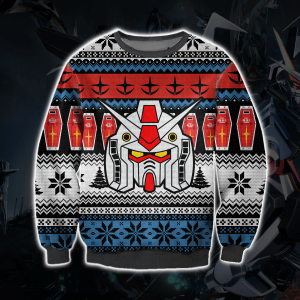 Gundam 3D Print Knitting Pattern Ugly Christmas Sweater