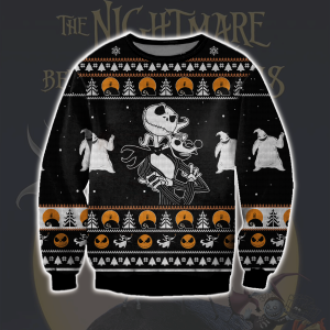 Nightmare Before X'Mas 3D Print Ugly Christmas Sweater