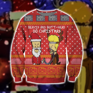 Beavis And Butt-Head Knitting Pattern 3D Print Ugly Christmas Sweater