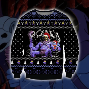 Skeletor Knitting Pattern 3D Print Ugly Christmas Sweater