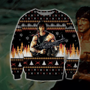 Rambo Knitting Pattern 3D Print Ugly Christmas Sweater