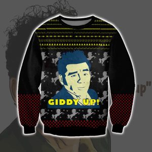 Cosmo Kramer Giddy Up 3D Print Ugly Christmas Sweater