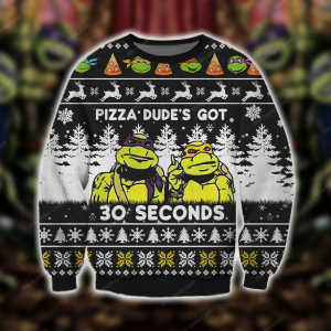 Pizza Dude'S Got 30 Seconds Knitting Pattern 3D Print Ugly Christmas Sweater