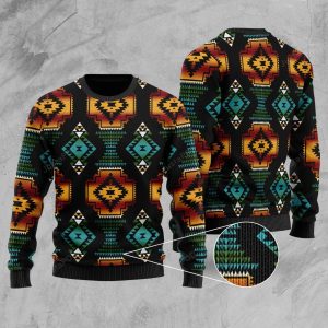 Black Patterns Ugly Christmas Sweater