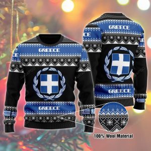 Greece Flag Ugly Christmas Sweater