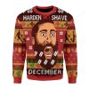 Harden No Shave December Ugly Christmas Sweater
