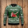 Christmas Dog Walking In A Bulldog Wonderland Ugly Christmas Sweater
