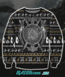 Viking 3D Print Knitting Pattern Ugly Christmas Sweater