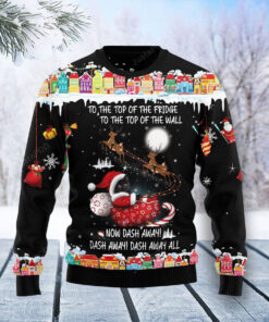 Black Cat Sleigh Christmas Ugly Christmas Sweater