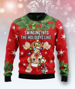 Monkey Swing Into The Holiday Ugly Christmas Sweater