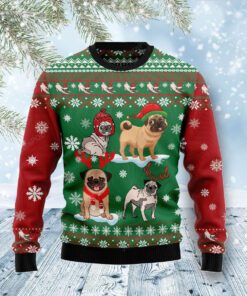 Pug Snow Day Ugly Christmas Sweater