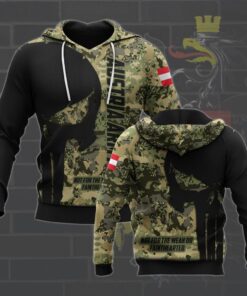 Austrian Army Black Skull Unisex Adult Hoodies