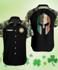 Custom Name Irish Army Camo Hawaiian Shirt