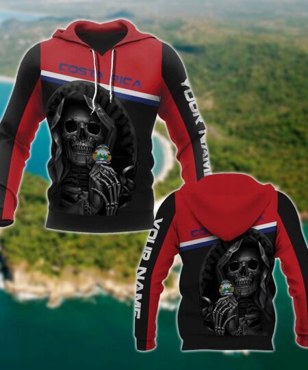 Customize Costa Rica Coat Of Arms - Reaper Unisex Adult Hoodies