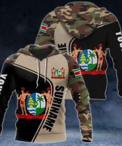 Customize Suriname Camo Unisex Adult Hoodies