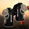 Custom Name United Kingdom Coat Of Arms Skull Camo Hawaiian Shirt